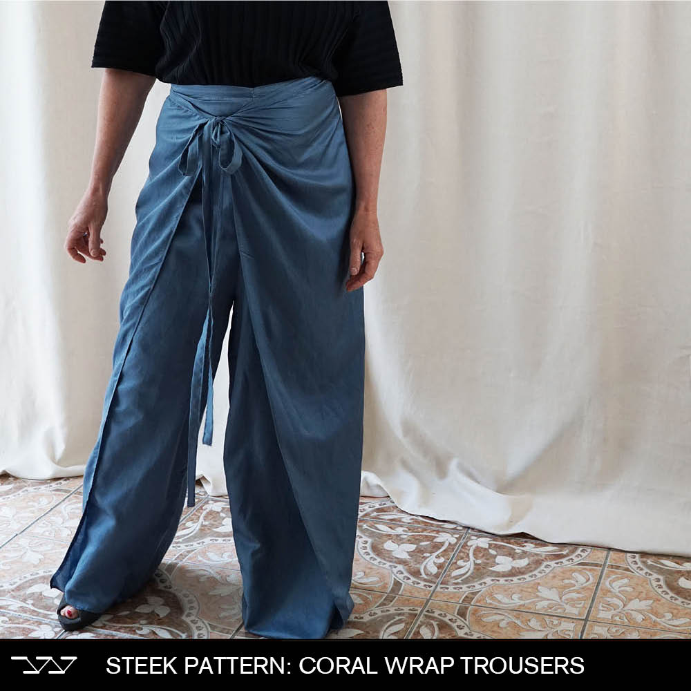 Wrap Pants' Silk Blue